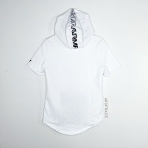 Under Armour White Logo Hood Short Sleeve Hoodie